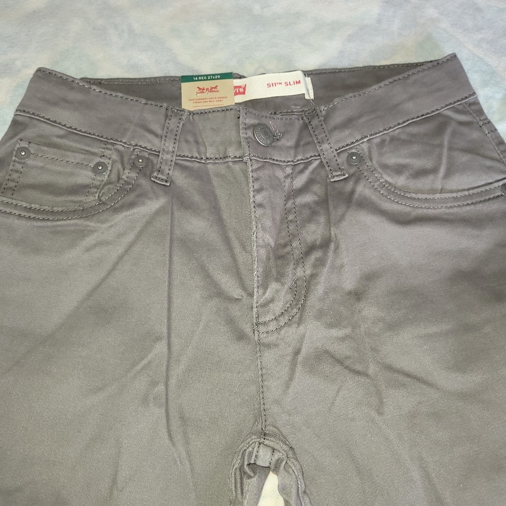 Levi 511 Slim Fit Sueded Twill Jeans Boy's Size 14 - Picture 5 of 10